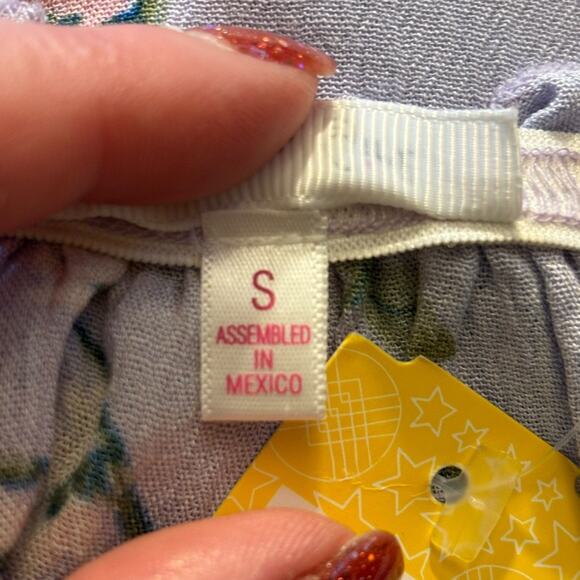 Persaya Girl NWT Cold Shoulder Floral Purple Top- Size Small (6/6X) - Picture 5 of 7